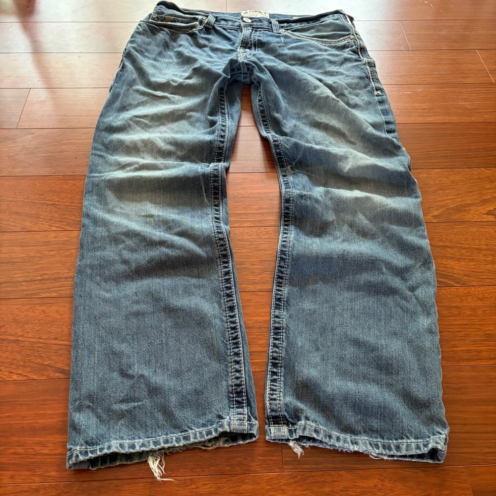 Y2K Ariat M4 Coltrane Relaxed Boot Cut Jeans Durango Medium Wash Denim 33x32